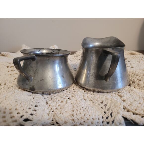 CSCO pewter P1668 cream and sugar - Picture 2 of 5